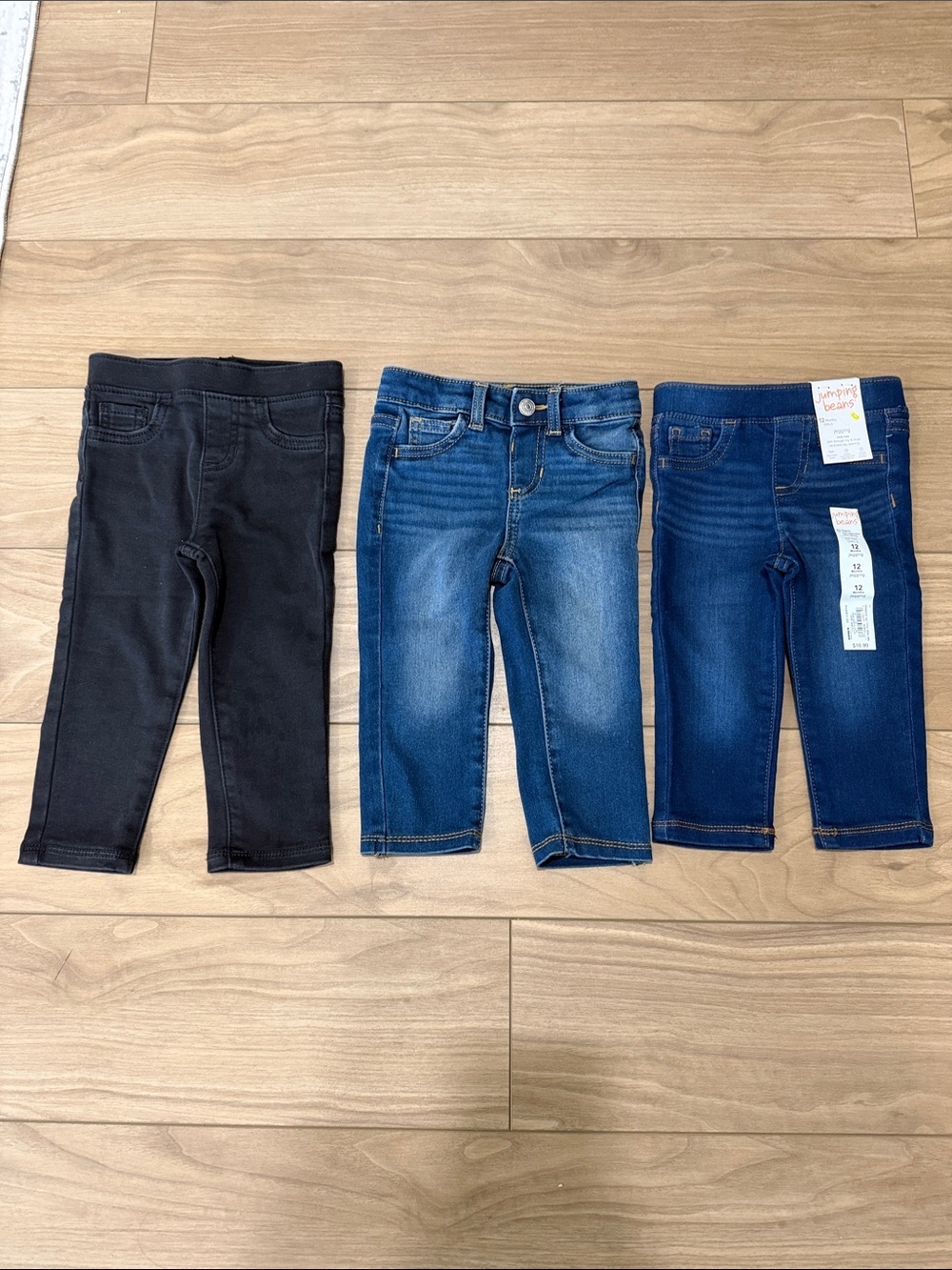jumping beans Kids 3-Pack Jeggings in Black and Two Blues